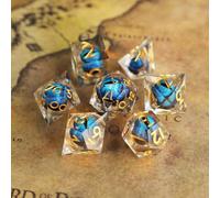 Dadi Set D&D Particolari 7 Pezzi Occhio del Drago Mobili Dadi da Gioco Resina DnD Dice Bordi Affilati Lancia Dadi per Dungeons and Dragons Pathfinder RPG Magic the Gathering con Confezione Regalo