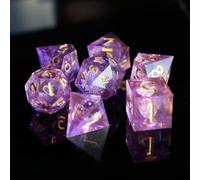 Dadi Set D&D Particolari 7 Pezzi Sabbie mobili Dadi da Gioco Resina DnD Dice Bordi Affilati Lancia Dadi per Dungeons and Dragons Pathfinder RPG Magic the Gathering con Confezione Regalo
