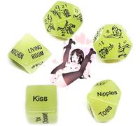 Dadi verdi fluorescenti per un'esperienza di gioco divertente, completamente funzionali, design portatile, qualità eccellente e design alla moda-Z