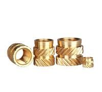 Dadi zigrinati con inserti filettati in ottone, dadi con inserto in ottone termofusibile da M2 a M6, misure multiple, confezione da 50(Length 5.5mm 50pcs,M2(OD3.5mm))