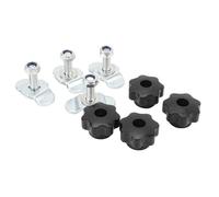 Dadi zigrinati, manopola di serraggio, raccordi for perni di guida a L in acciaio al carbonio, kit di fissaggio for sistema di guida a L con rotazione a 360 gradi for cassoni di camion e rimorchi
