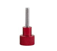 Dadi Zigrinati, Vite Zigrinata, 2 Pezzi M5 M6 in Lega di Alluminio Acciaio Inox Zigrinato Vite A Testa Zigrinata S Rosso Nero Bianco, Red, M5x35 D12x20
