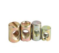 Dado a barilotto, 10 pezzi M6 M8 Raccordi a croce con scanalatura for letti, sedie, fori orizzontali, dadi, a martello(M6x12 Slotted Head)