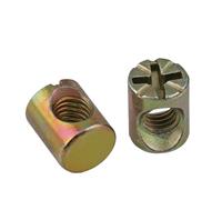 Dado a barilotto, Mobili a botte 5/10/20/50 pezzi M6 M8 Raccordi a croce scanalati for letti Dado con foro orizzontale martello incorporato(20pcs,M8x15(Slotted Iron))