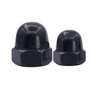 Dado a cappello in ottone massiccio, Dadi a ghianda M3-M12 multicolore, confezione da 2-20 pezzi(Black steel,M8 5pcs)