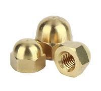 Dado a cappello in ottone massiccio, Dadi esagonali in ottone M3-M12 DIN1587 Dado a ghianda a testa bombata 2-10 pezzi(M8-5pcs)