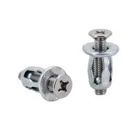 Dado a espansione a petali, Kit dadi for rivetti a forma di petalo M4 M5 M6 Targa for auto con dadi a jack multicolori(Cross Flat (Silver),M6x20(30Pcs))