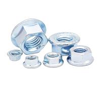 Dado a flangia esadecimale, Dadi flangiati zincati in acciaio al carbonio con rondelle, dadi esagonali, dimensioni multiple, confezione da 100 pezzi(M6 (50 pcs))