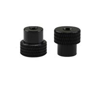 Dado a mano con foro passante da 10 pezzi in alluminio zigrinato for serrare la cellula(Black,D01 M3 10PCS)