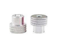 Dado a mano con foro passante da 10 pezzi in alluminio zigrinato for serrare la cellula(Silver,D01 M3 10PCS)