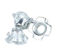 Dado a quattro artigli zincato, Dado a quattro griffe zincato M3 M4 M5 M6 M8 M12 a T for altoparlanti a con inserto cieco Ferramenta for mobili(10pcs,M4)