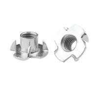 Dado a quattro artigli zincato, M3 M4 M5 M6 M10 M12 Dado a quattro griffe zincato for altoparlanti a T Inserto cieco con punte Inserti for dadi a(10pcs,M4)