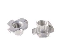 Dado a quattro artigli zincato, M3 M4 M5 M6 M8 M10 Dado for altoparlante a T Quattro griffe Inserto cieco Dadi a Ferramenta for mobili in legno(M3,50PCS)