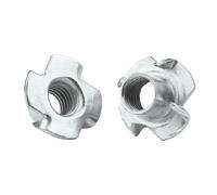 Dado a quattro artigli zincato, M3 M4 M5 M6 M8 M12 Zinc Plated Four Claws Nut Speaker T-nut Blind Pronged Insert Tee Inserts(50pcs,M6)
