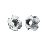 Dado a quattro artigli zincato, M4 M5 M6 M8 M10 M12 Dado a quattro griffe a T con inserto cieco a for ferramenta for mobili in legno(10pcs,M6)