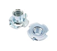 Dado a quattro artigli zincato, Thickened Steel Four Claws Speaker Nut Blind Pronged Insert T-Nut For Wood Furniture Length=8-17mm(2pcs M10x12.5)