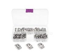 Dado a T, bulloni a T, set di dadi a T 65/150/160, kit di dadi a T con testa a martello, connettore nichelato for accessori for profili in alluminio serie 20 con testa a martello(160pcs)