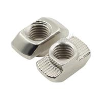 Dado a T M3 M4 M5 M6 M8 Testa a martello Dado a T Fissaggio Dado for scanalatura Connettore Nichelato for 20 30 40 45(10 PCS,2020 T-nut M4)