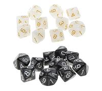 Dado Acrilico A Dieci Lati Per Gioco Da Tavolo,Bianco e nero | universale a sera da gioco, bordi lisci dopo il rovescio, numeri facili da leggere, si adatta alle cassette e alle borse
