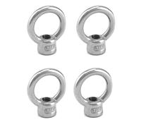 Dado ad occhiello di sollevamento QWORK, confezione da 4, 1/4"""" UNC, acciaio inossidabile di grado marino 316