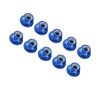 Dado Autobloccante in Alluminio M3, 10 Dadi Autobloccanti con Inserto in Nylon Blu Reale con Dadi Esagonali in Lega di Alluminio per Hardware, Veicoli, Applicazioni Domestiche o