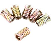 Dado Avvitato Dadi Inserto 20 pezzi Inserti Filettat Dado Esagonale a Testa Esagonale Filettato per Mobili in Legno Materiale in Acciaio al Carbonio Zincato (M6*15mm)
