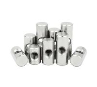 Dado cilindrico con foro trasversale acciaio in， Set di dadi e tasselli a perno foro a croce in acciaio inossidabile 304 da 10 pezzi, argento, dimensioni multiple(M6x12xM10)