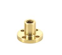Dado con flangia in ottone, gioco filettato T6 Vite trapezoidale Dado 1mm 2mm Passo 1mm 2mm 4mm 6mm 12m Vite trapezoidale Dado asta filettata Tr6x2 Vite asta Dado in ottone(Pitch 2mm lead 12mm)