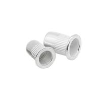 Dado con inserto filettato a testa piatta Rivnut cavo in lega di alluminio da M3 a M12 Argento 50 pezzi(M4)