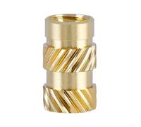 Dado con inserto in ottone 100 pezzi Dadi M3 M4 M5 Filettati Zigrinati in Ottone Hot Melt Filettati Resistenti al Calore Inserti Dadi di Incorporamento for Parti di Stampanti 3D(M4)