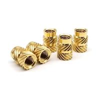 Dado con inserto in ottone e rame M2-M10 for calore hot melt | Dado inserto termofissato for installazione a ultrasuoni a matrice plastica Liscio(25pcs M5(OD 7mm),L 9mm)