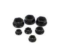 Dado, controdado, 2-20 pezzi M3 M4 M5 M6 M8 M10 M12 Dadi autobloccanti esagonali seghettati in acciaio al carbonio nero(M12 2pcs)