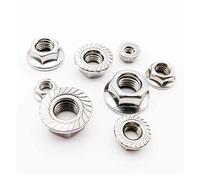 Dado, controdado, 5/50X M3 M4 M5 M6 M8 M10 M12 Dado autobloccante con testa esagonale in acciaio inossidabile DIN6923(M4 50pcs)