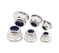 Dado, controdado, M3 M4 M5 M6 M8 M10 M12 304 A2-70 Acciaio inossidabile Flangia esagonale Inserto in nylon Dado di bloccaggio autobloccante Nylock(M5 5pcs)