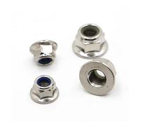 Dado, controdado, M3 M4 M5 M6 M8 M10 M12 Nero Bianco Carbonio Nichel Acciaio inossidabile A2 Flangia esagonale Inserto in nylon Dado di bloccaggio autobloccante Nylock(Nickel Plated,M3 10pcs)