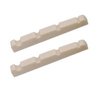 Dado Curvo Con Intaglio Per Chitarra In Plastica Da 2 Pezzi Per Parti Di Strumenti A Corda Di Ricambio Per Chitarra Elettrica A 4 Corde pre Capotasto Scanalato(White)