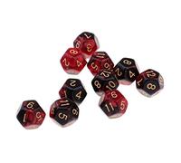 Dado D Poliedro Nero 18Mm 10 Pezzi | plastica leggera, numeri 1-12 facili da leggere, ideale per D&D