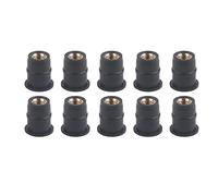 Dado del Parabrezza del Motociclo, 10 Pezzi Dadi in Gomma M5 5mm/0.2in Dadi Parabrezza M5 Bene Noci Bulloni del Parabrezza Moto per Motocicli Metrici Wellnut, Nero