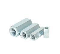 Dado di accoppiamento lungo e tondo, Confezione da 40 dadi di accoppiamento esagonali M5 M6 M8 in acciaio al carbonio zincato, lunghezza 10-30 mm(M6x10x25)