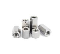 Dado di accoppiamento lungo e tondo, Dadi di accoppiamento esagonali DIN6334 in acciaio inossidabile 304, confezione da 86 pezzi M3 a M12(1pc M10x17x22mm)