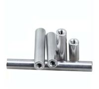 Dado di accoppiamento lungo e tondo, Dadi di accoppiamento filettati M3 in lega alluminio, confezione da 10, diametro esterno 6 mm, lunghezze multiple(25mm)
