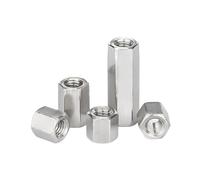 dado di accoppiamento, M3 M4 M5 M6 M8 M10 M12 Dadi di accoppiamento esagonali in acciaio inossidabile 304 5mm-50mm 1 pezzo/2 pezzi(M10-1Pcs-35mm)