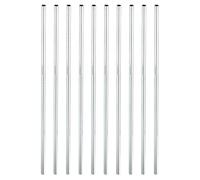 Dado di accoppiamento rotondo, filettatura femmina M4x0,7 mm, manicotto rotondo filettato da 130 mm, perno di collegamento, barra, tubo, dado, elemento di fissaggio, argento, confezione da 10