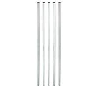 Dado di accoppiamento rotondo, filettatura femmina M4x0,7 mm, manicotto rotondo filettato da 130 mm, perno di collegamento, barra, tubo, dado, elemento di fissaggio, argento, confezione da 10