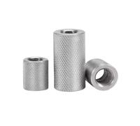 Dado di accoppiamento tondo zigrinato da 2-5 pezzi, dado di collegamento filettato a serraggio manuale lungo esteso in acciaio inossidabile M3-M10(M10x20 2pcs)