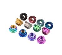 Dado di bloccaggio angolare in lega di titanio GR5 a 12 angoli M10 P1.0/P1.25 adatto for biciclette e motociclette (10 pezzi)(I Ice blue,M10 P1.25)