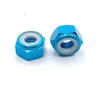 Dado di bloccaggio in nylon con flangia in allumin Dadi di bloccaggio con inserti in nylon e alluminio da 10 pezzi, multicolori, dimensioni multiple(Light Blue,M6)