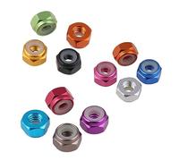 Dado di bloccaggio in nylon con flangia in allumin Dadi di bloccaggio con inserto in nylon alluminio multicolore da M2 a M8 Confezione assortita(Purple-m2.5 4pcs)