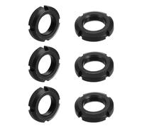 Dado di bloccaggio tondo scanalato a quattro scanalature M25x1,5 mm, 6 pezzi, dado di bloccaggio tondo in acciaio al carbonio for vari cuscinetti volventi, settore industriale, nero
