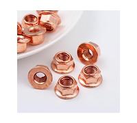 dado di blocco, dado di auto-blocco, Dadi flangiati 12 pezzi Dadi di scarico Dadi hardware Pratici M8 Rame lampeggiato Dado collettore di scarico Dadi da 8 mm Dadi for alte temperature Dado di bloccag